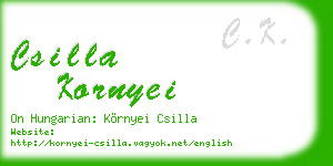csilla kornyei business card