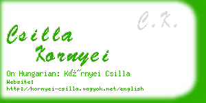 csilla kornyei business card